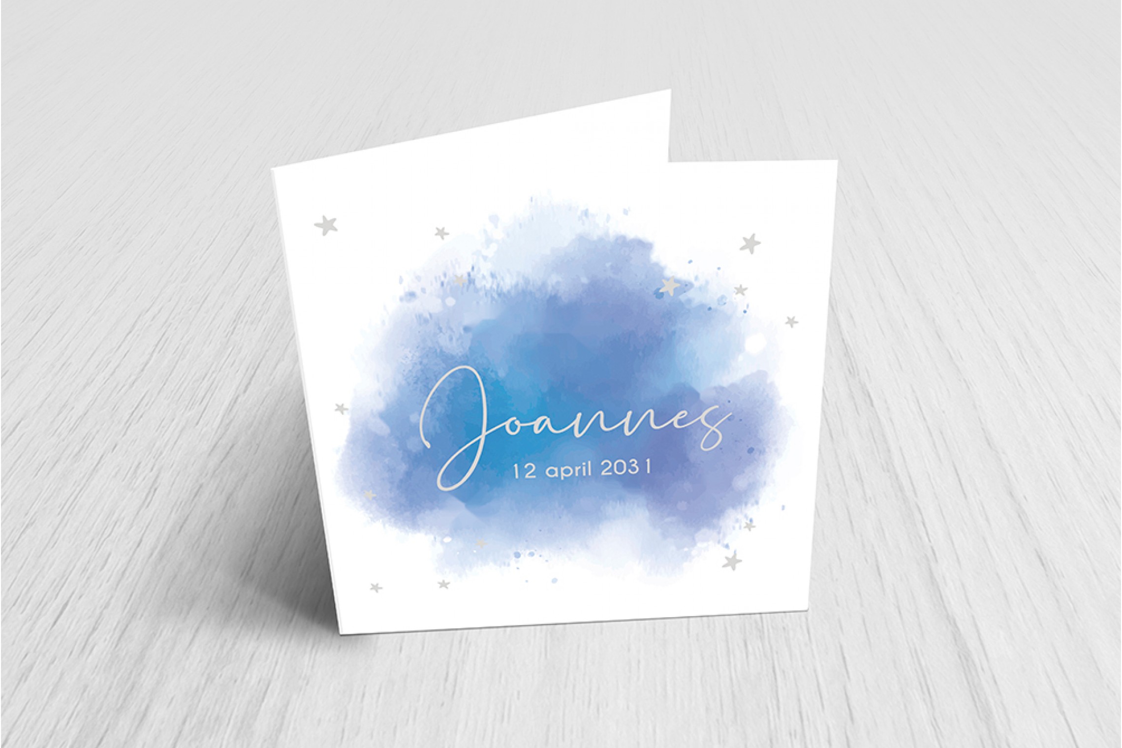 Blauwe aquarel met sterren